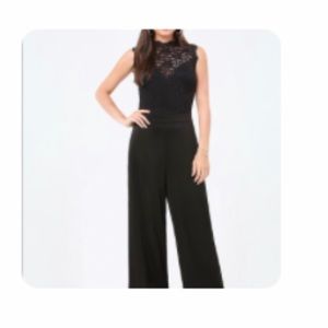 Bebe black lace wide leg jumpsuit